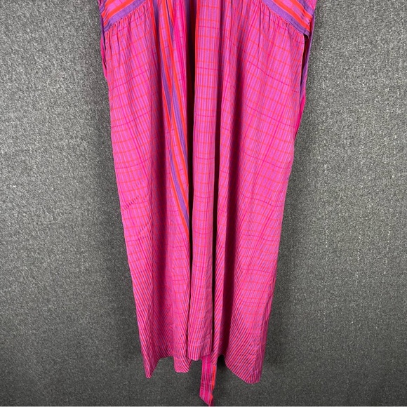 Hatch Collection Size 4 Natalie Maternity Midi Dress Rosebud Plaid Magenta Pink - Picture 7 of 12
